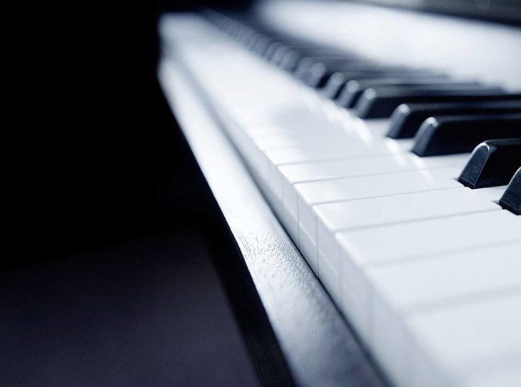 Piano with many keys as the main instrument in the music business