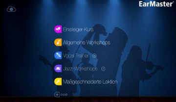 Der Startbildschirm der App EarMaster