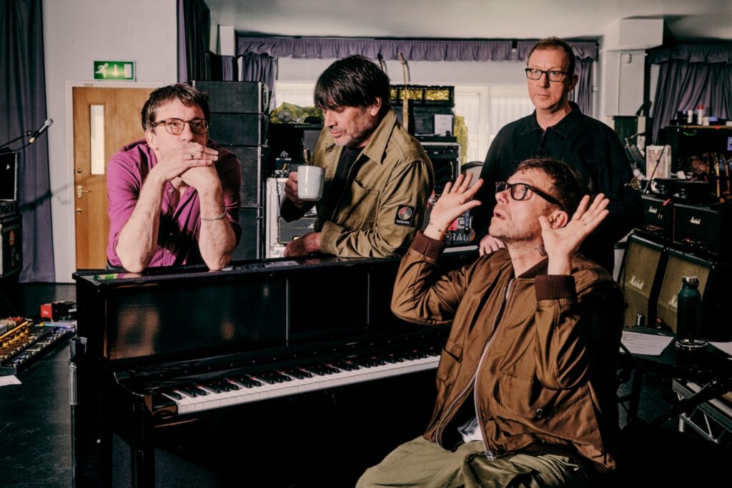 Die Band Blur in einem Proberaum